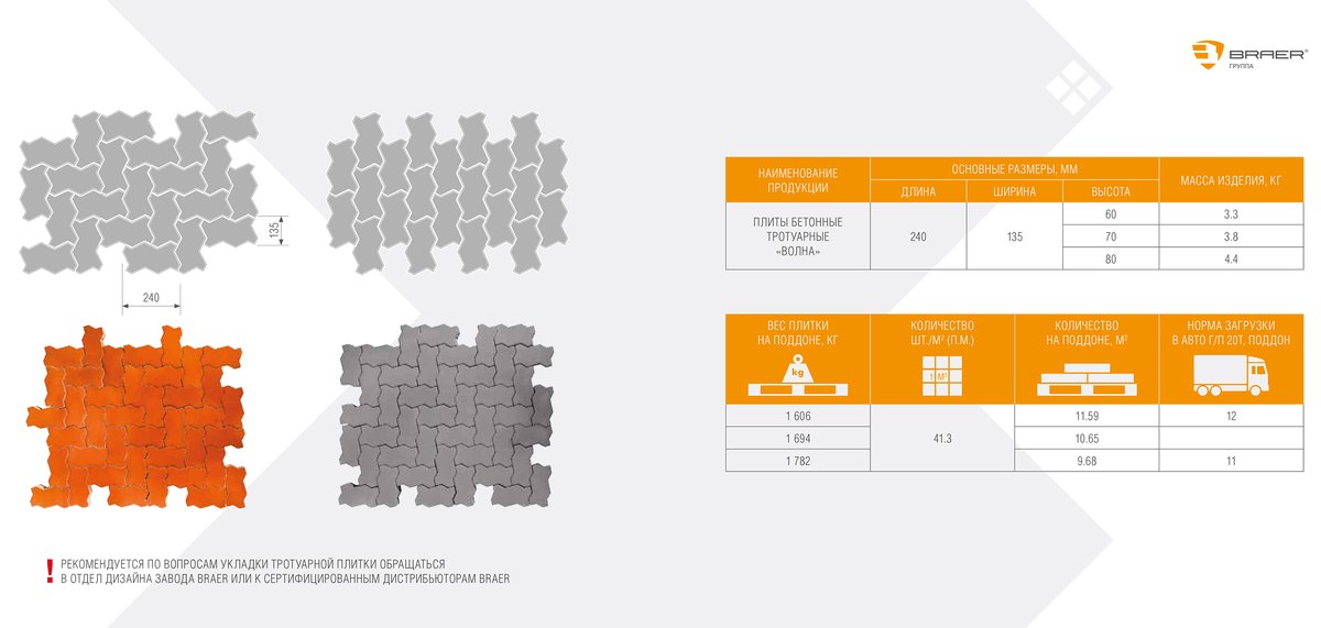 Сколько штук плитки тротуарной в квадратном метре. Тротуарная плитка Braer волна. Плитка тротуарная Braer волна красный, 240*135*80 мм. Плитка Браер. Вес поддона брусчатки Браер.
