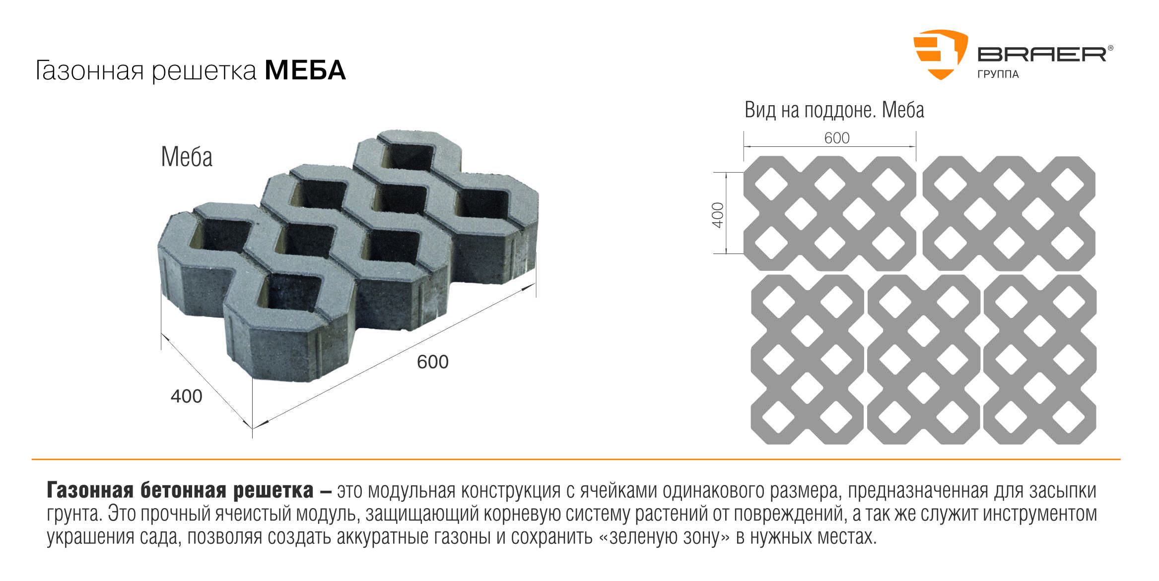 Газонная решетка «Меба»